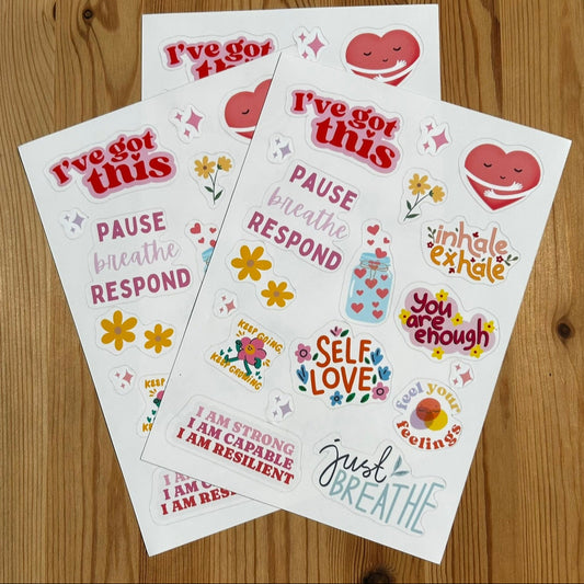 Self-Love Affirmations Sticker Sheet